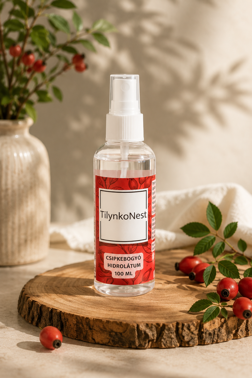Csipkebogyó hidrolátum – növényi illatvíz 100 ml, tér-, textil- és szaunaillat