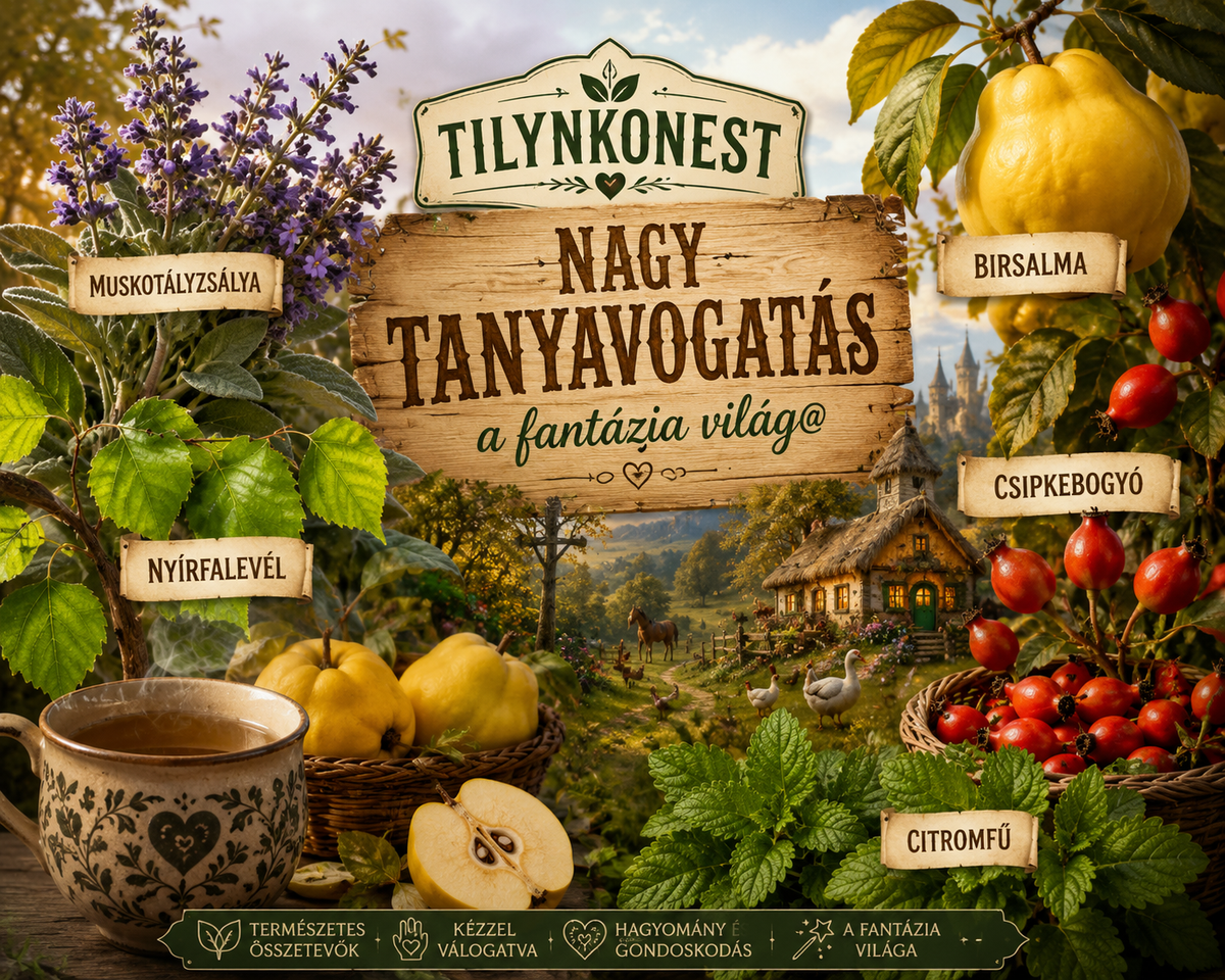 Nagy tanya-válogatás – 5 természetes növényi illatvíz csomag (muskotályzsálya, nyírfa, birsalma, csipkebogyó, citromfű) 5×100 ml