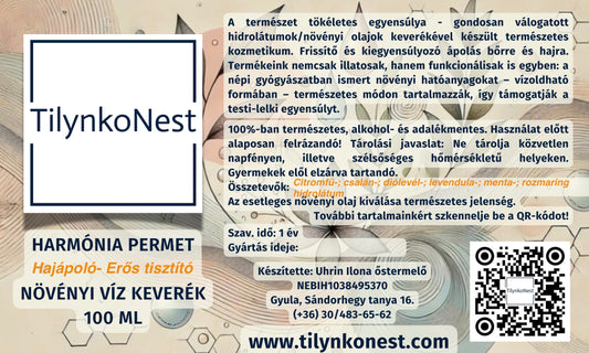 Hajápoló- Erős tisztító hidrolátum keverék 100ml